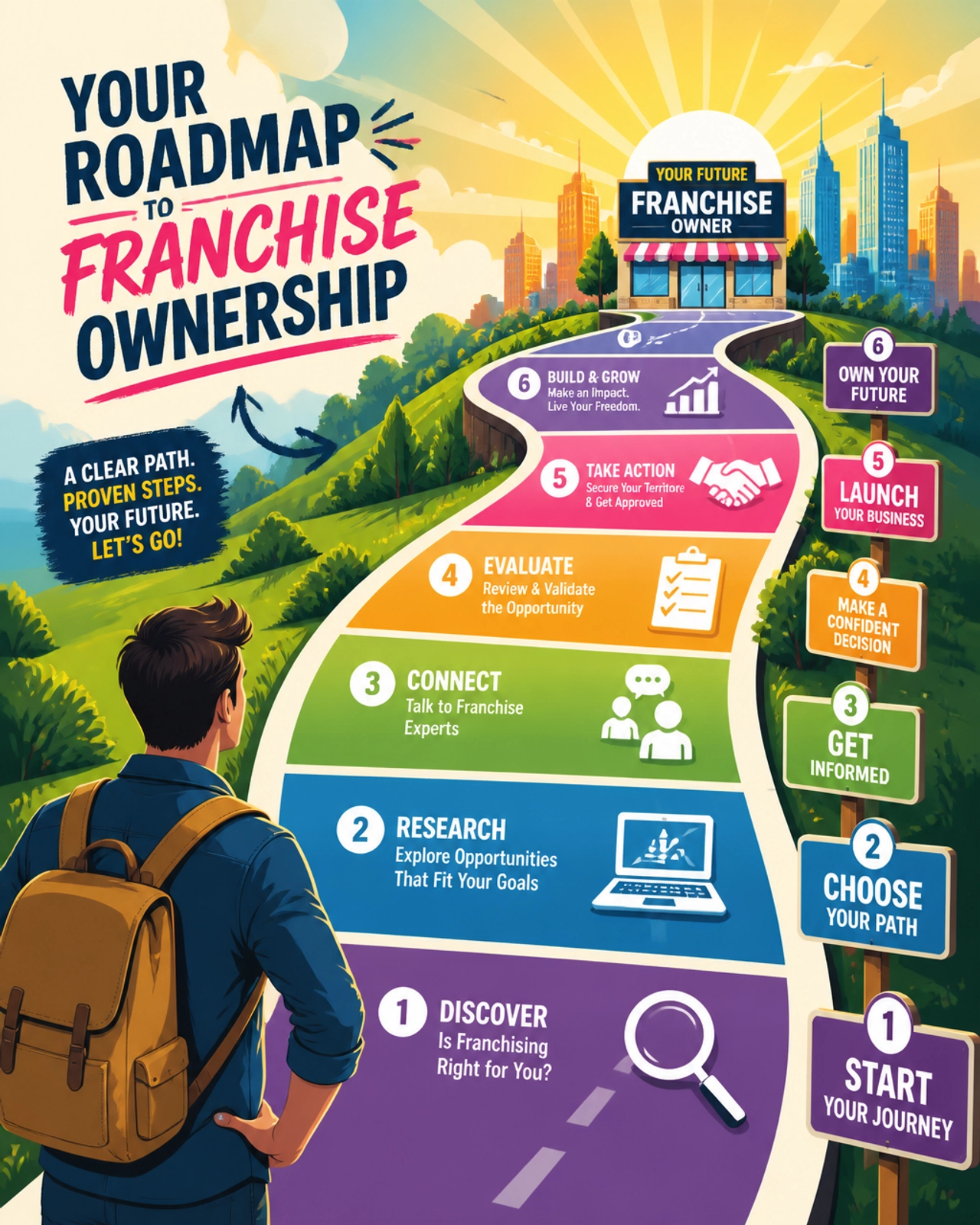 A person looking at a colorful roadmap representing a clear path to ownership