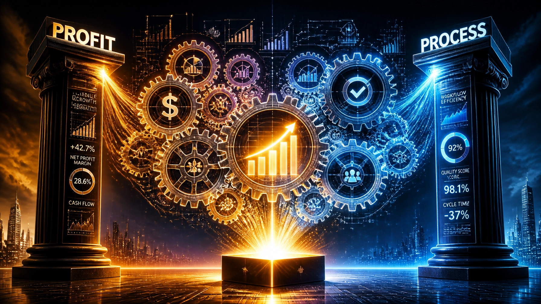 Complex gears of profit and process working together in an energetic space